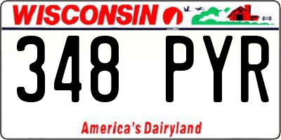 WI license plate 348PYR