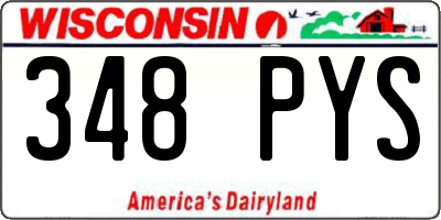 WI license plate 348PYS
