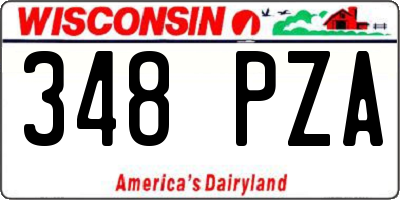 WI license plate 348PZA