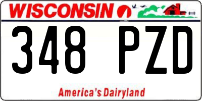 WI license plate 348PZD