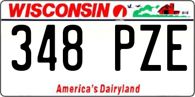 WI license plate 348PZE