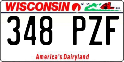 WI license plate 348PZF