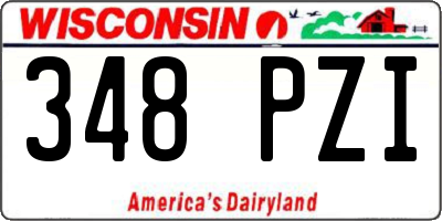 WI license plate 348PZI