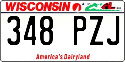 WI license plate 348PZJ