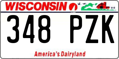 WI license plate 348PZK