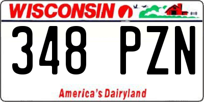 WI license plate 348PZN
