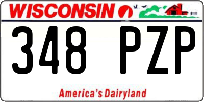 WI license plate 348PZP