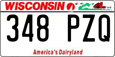 WI license plate 348PZQ