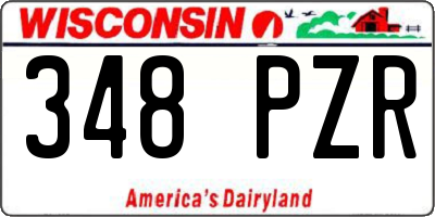 WI license plate 348PZR