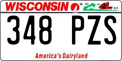 WI license plate 348PZS
