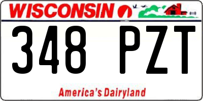 WI license plate 348PZT