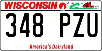 WI license plate 348PZU