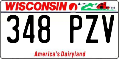 WI license plate 348PZV