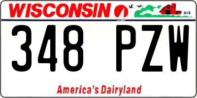 WI license plate 348PZW