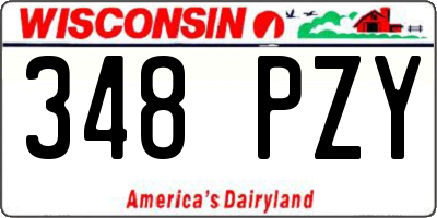 WI license plate 348PZY