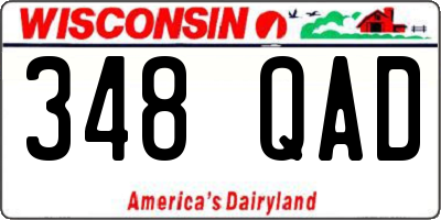 WI license plate 348QAD