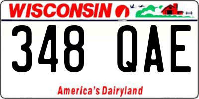WI license plate 348QAE