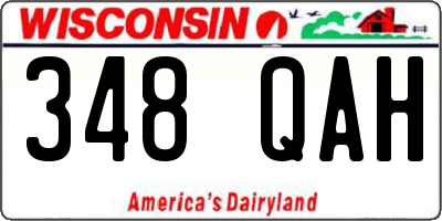WI license plate 348QAH