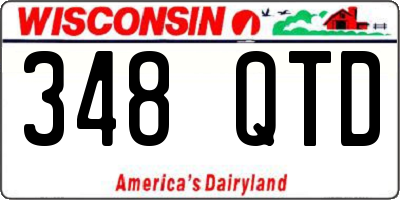 WI license plate 348QTD