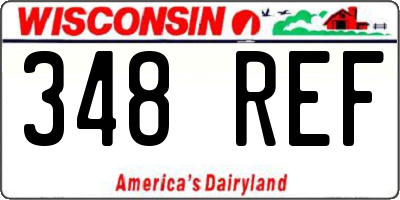 WI license plate 348REF