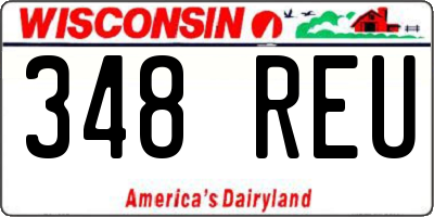 WI license plate 348REU