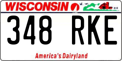WI license plate 348RKE