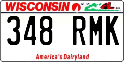 WI license plate 348RMK