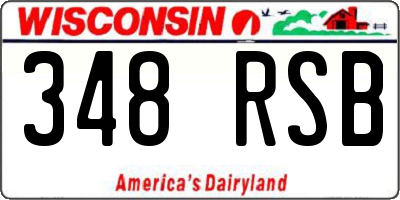 WI license plate 348RSB