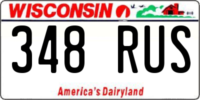 WI license plate 348RUS
