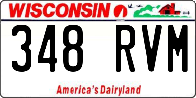 WI license plate 348RVM