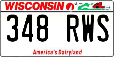 WI license plate 348RWS