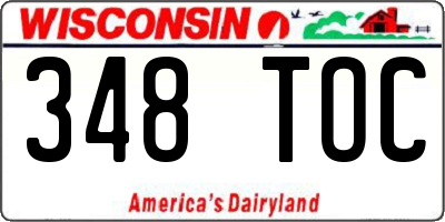 WI license plate 348TOC