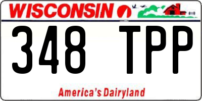 WI license plate 348TPP