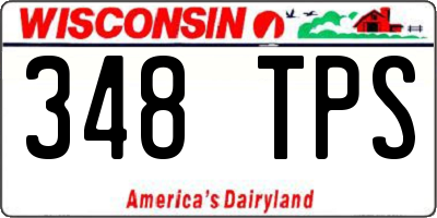 WI license plate 348TPS
