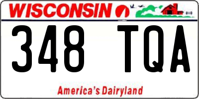 WI license plate 348TQA