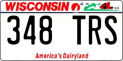 WI license plate 348TRS