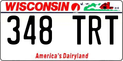 WI license plate 348TRT