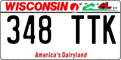 WI license plate 348TTK