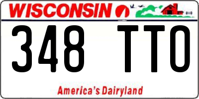 WI license plate 348TTO