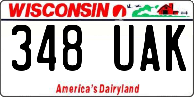 WI license plate 348UAK