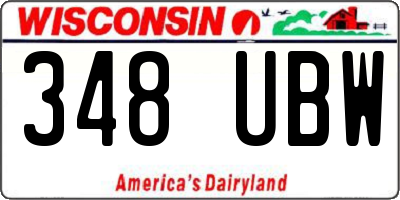 WI license plate 348UBW