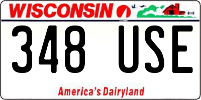 WI license plate 348USE