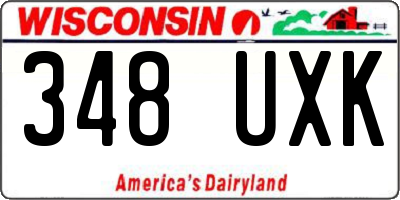 WI license plate 348UXK