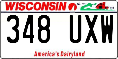 WI license plate 348UXW