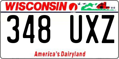 WI license plate 348UXZ
