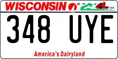 WI license plate 348UYE