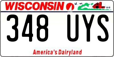 WI license plate 348UYS