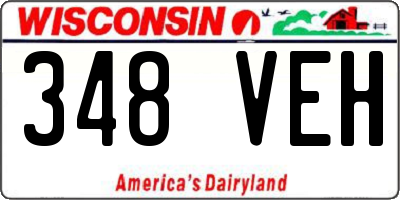 WI license plate 348VEH