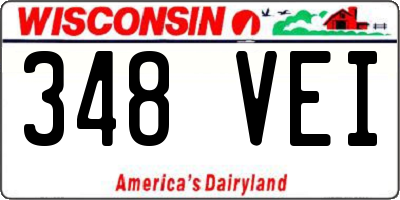 WI license plate 348VEI