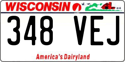 WI license plate 348VEJ